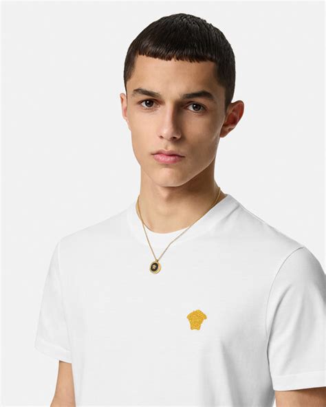 t shirt versace hole|Men's Designer Polos & Luxury T.